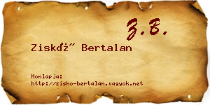 Ziskó Bertalan névjegykártya