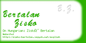 bertalan zisko business card